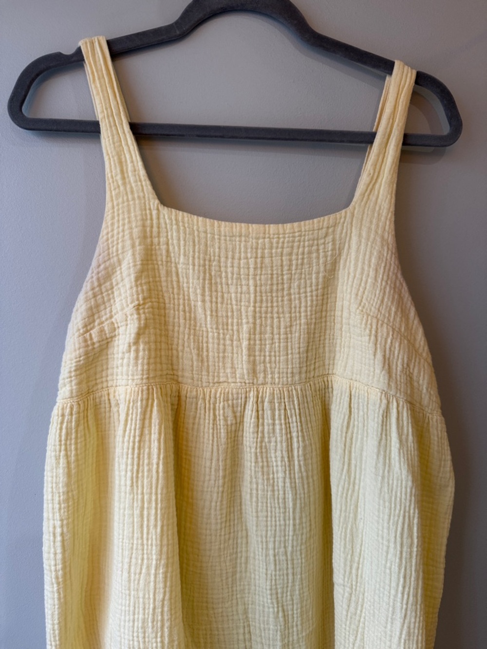 stars above Pale Yellow Midi 100% cotton gauze Sundress lounge sleep swim medium